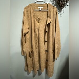 Ellen Tracy Camel Button-Up Cardigan